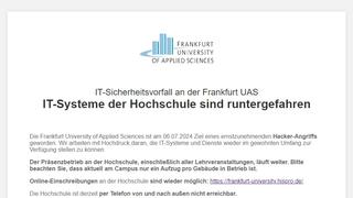 Frankfurt University Of Applied Sciences Nach Hacker Angriff Zum Teil