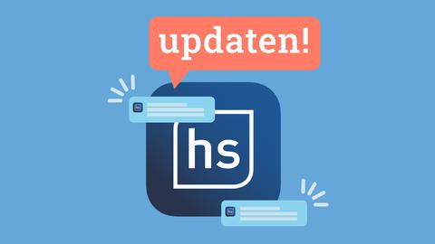 Hessenschau App Icon mit Schriftzug "updaten"