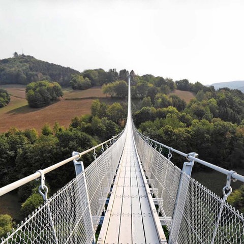 Simulation Fußgänger-Hängebrücke in Rotenburg an der Fulda