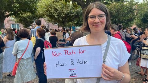 Demoteilnehmerin in Frankfurt