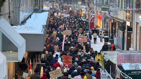 Die Demo-Route führte durch die Innenstadt von Gießen.