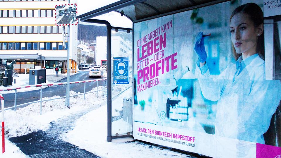 Leake Den Impfstoff Plakat Aktion Soll Biontech Mitarbeiter Aufrutteln Hessenschau De Gesellschaft