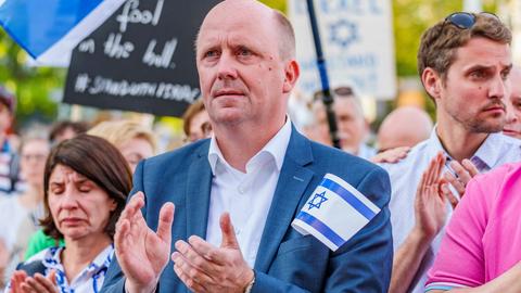 Uwe Becker (CDU), Antisemitismusbeauftragter von Hessen, bei einer Veranstaltung in Frankfurt.