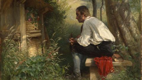 Hans Thoma, Der Bienenfreund, 1863, Staatliche Kunsthalle Karlsruhe.