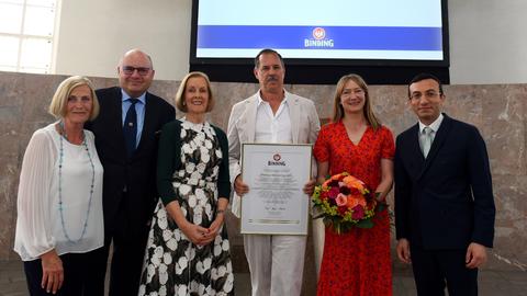 Preisverleihung Binding Kulturpreis: Claudia Dillmann, Otto Völker, Bergit Gräfin Douglas, Gregor Maria Schubert und Johanna Süß; Mike Josef