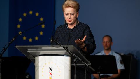 Dalia Grybauskaité, ehemalige litauische Staatspräsidentin und Preisträgerin des Point-Alpha-Preises 2024