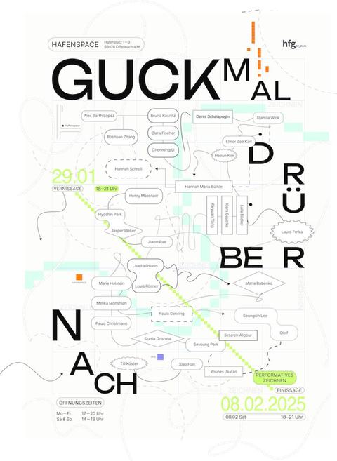 Ausstellungsplakat "guck mal drüber nach"