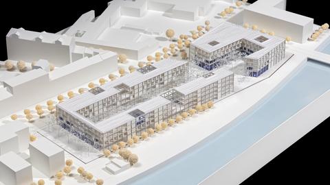 Architekturmodell der neuen Hochschule