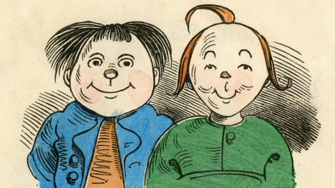 Max und Moritz, die Protagonisten aus dem Kinderbuchklassiker von Wilhelm Busch. 