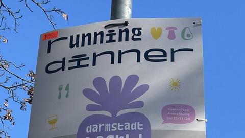 Das Plakat zur Veranstaltung des Running Dinners in Darmstadt 