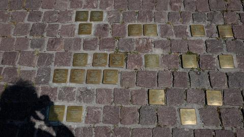 Stolpersteine auf dem Hiroshima-Nagasaki-Platz in Darmstadt