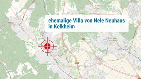 The map locates the former villa of Nele Neuhaus.
