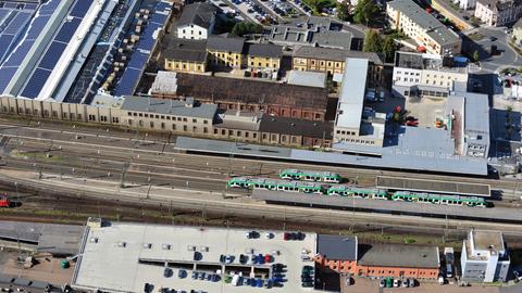 Bahnhof Limburg aus der Vogelperspektive