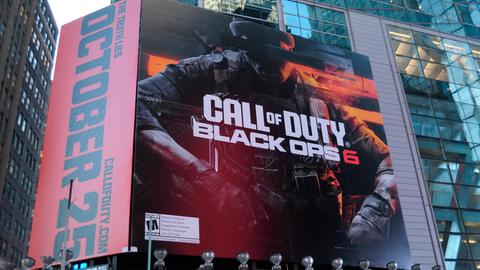 Werbetafel für das Spiel "Call of Duty Black Ops 6"