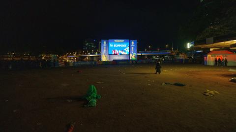 Leere Fanzone am Main in Frankfurt nach dem Finalspiel Spanien gegen England