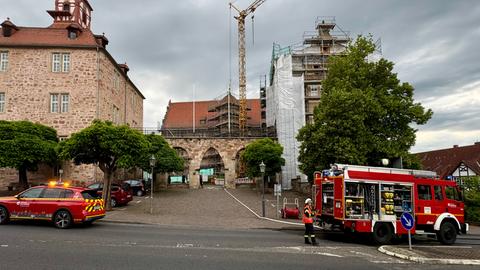 Feuerwehr übt Einsatz auf Landgrafenschloss in Eschwege