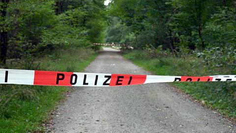 Polizei-Absperrungen im Wald