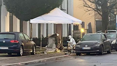 Gesprengter Geldautomat in Frankfurt-Nieder-Eschbach