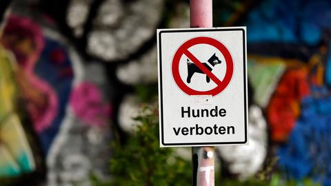 Ein Schild mit der Aufschrift "Hunde verboten"