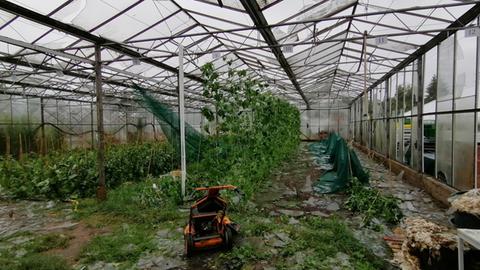 Gewächshäuser kaputt, die Ernte zerstört: Die Gärtnerei Fuldaaue war stark betroffen.
