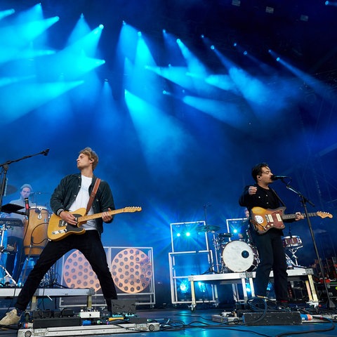 Gitarrist Antonio Felix Greger (links) und Sänger Clemens Rehbein (rechts) beim Rock-am-Ring-Festival 2018.