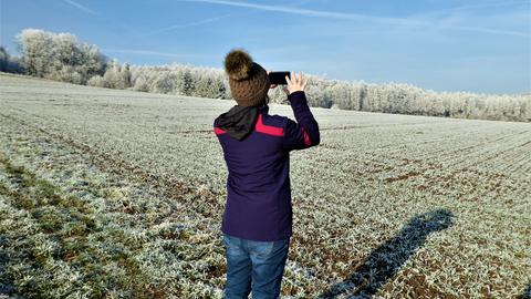 "Blick in die Eiszeit", schreibt uns hesssenschau.de-Nutzer Herbert Friedrich aus Bad Emstal zu seinem Foto.