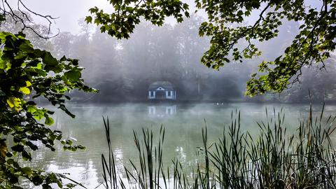 Herbstnebel über dem Schlossteich in Bad Arolsen. Den Moment hat hessenschau.de-Nutzerin Siri Lobodzinski aus Diemelsee mit ihrer Kamera eingefangen.