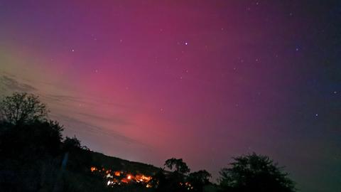 Polarlichter am hessischen Nachthimmel