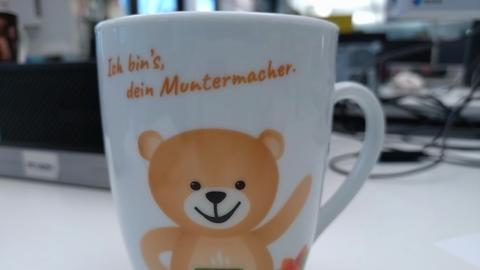 Tasse mit Teddy-Motiv "Ich bin's, dein Muntermacher."