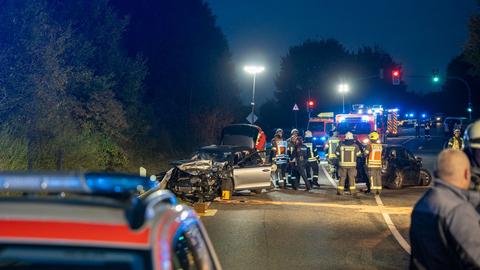 Unfallstelle auf Bundesstraße bei Nidderau