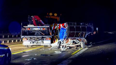 Verunglückter Lkw auf der A7