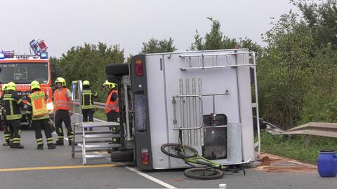 Umgekipptes Wohnmobil, Rettungskräfte