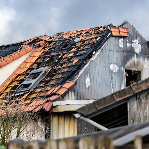 Ausgebrannter Dachstuhl