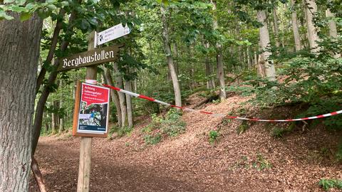 Gesperrtes Waldstück bei Battenberg