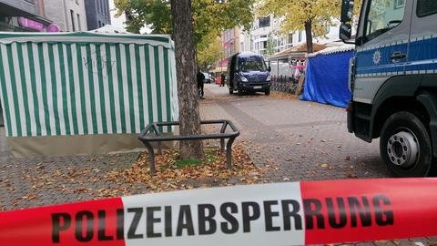 Polizeiabsperrung in Wetzlarer Innenstadt