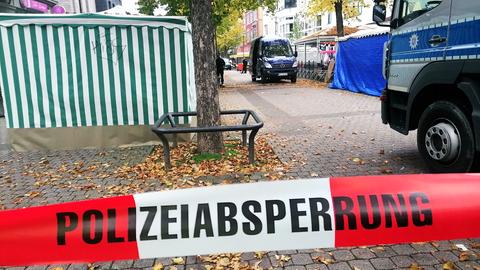 Polizeiabsperrung in Wetzlarer Innenstadt