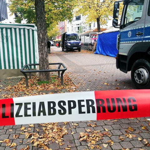 Polizeiabsperrung in Wetzlarer Innenstadt