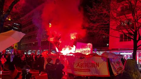 "Demo gegen Rechtsruck" in der Frankfurter Innenstadt