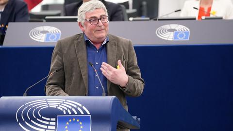 Martin Häusling am Rednerpult des EU-Parlaments