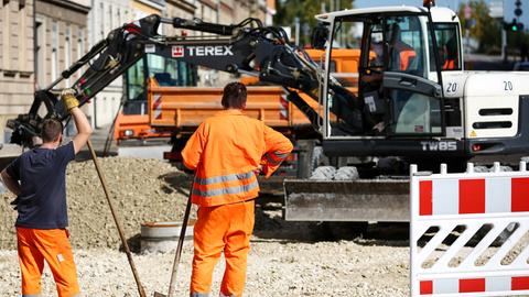 Ein Straßenbaustelle