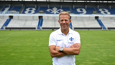 Lilien-Trainer Markus Anfang im Stadion am Böllenfalltor