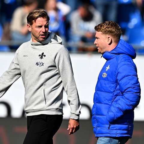 Paul Fernie und Florian Kohfeldt von Darmstadt 98