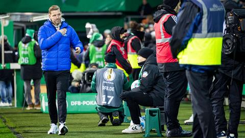 Florian Kohfeldt beim Spiel in Bremen.