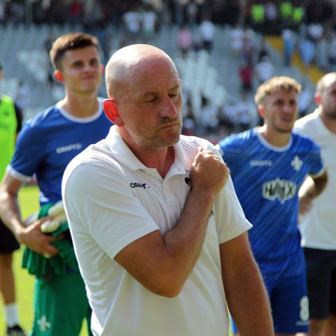 Torsten Lieberknecht nach dem Spiel in Elversberg.