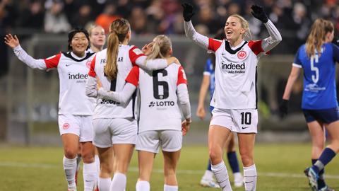 Die Eintracht Frankfurt Frauen konnten gegen Potsdam viele Treffer bejubeln.