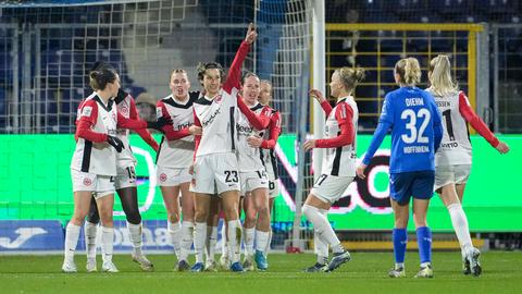 Jubel bei den Eintracht Frankfurt Frauen