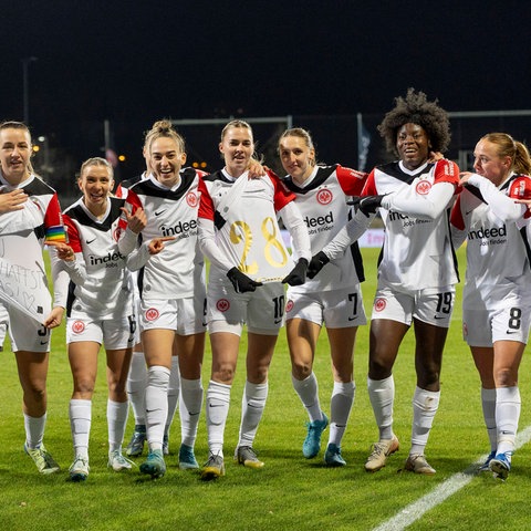 Jubel bei den Eintracht Frankfurt Frauen