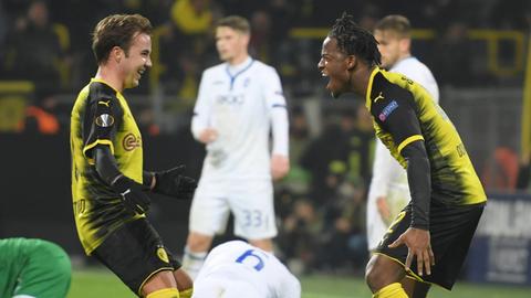 Treffen in Frankfurt wieder aufeinander: Mario Götze (links) und Michy Batshuayi.