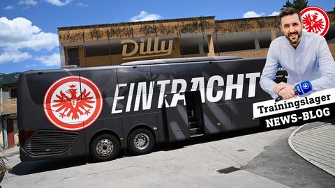 Eintracht-Bus vor Hotel
