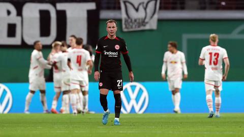 Enttäuschung bei Mario Götze nach dem Führungstor für Leipzig